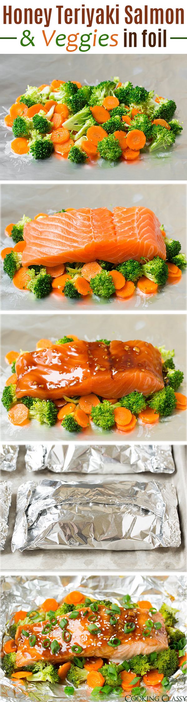 Honey Teriyaki Salmon and Veggies in Foil