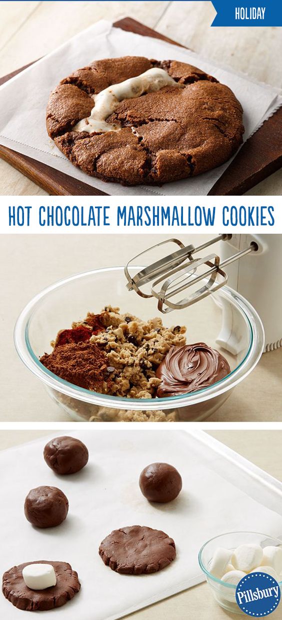 Hot Chocolate-Marshmallow Cookies