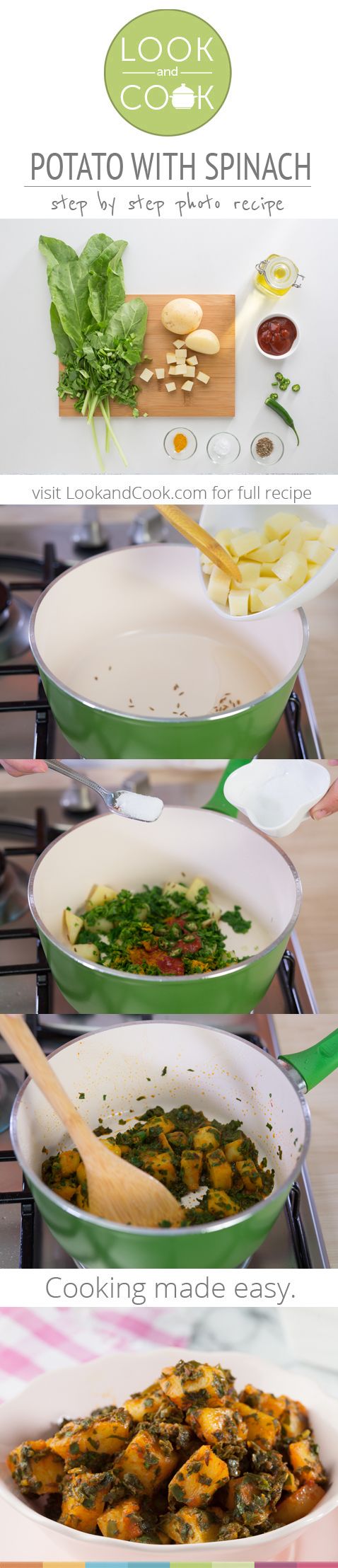 How to make potatoes with spinach