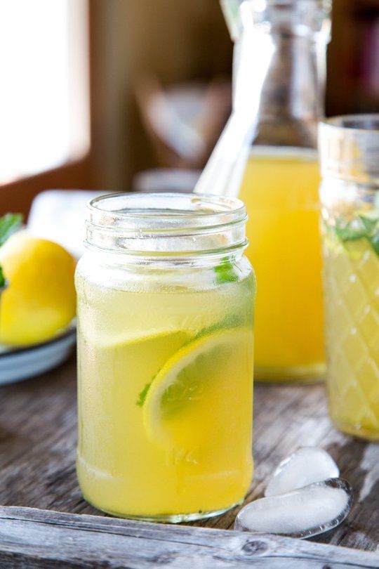 Iced Green Tea with Ginger, Mint and Honey