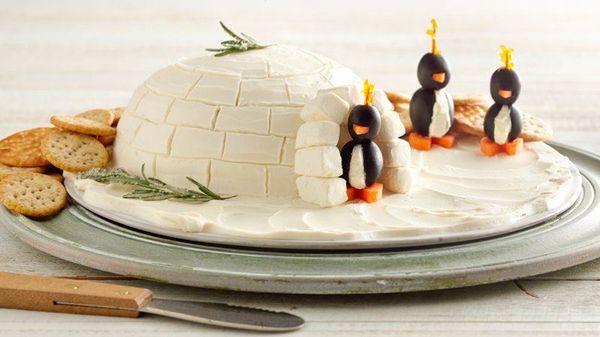 Igloo Spread with Cream Cheese Penguins