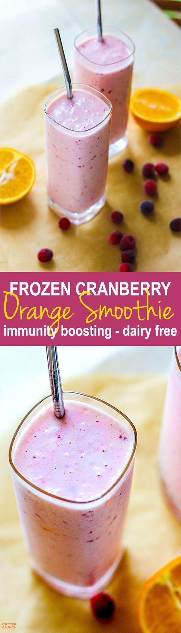 Immunity Boosting Frozen Cranberry Orange Smoothie (Vegan Friendly