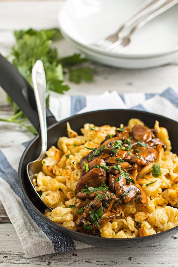 Jägerspätzle: German Dumplings with Mushrooms