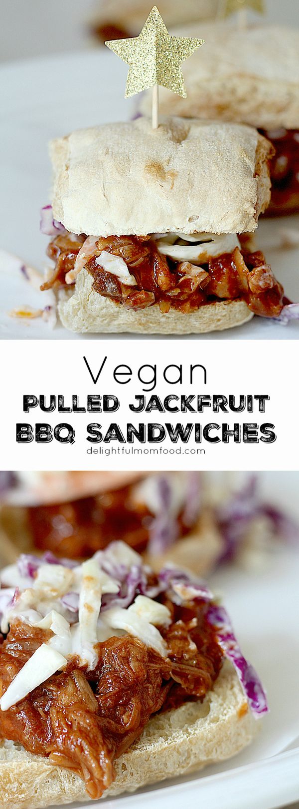 Jackfruit Pulled Pork BBQ Sandwich with Coleslaw