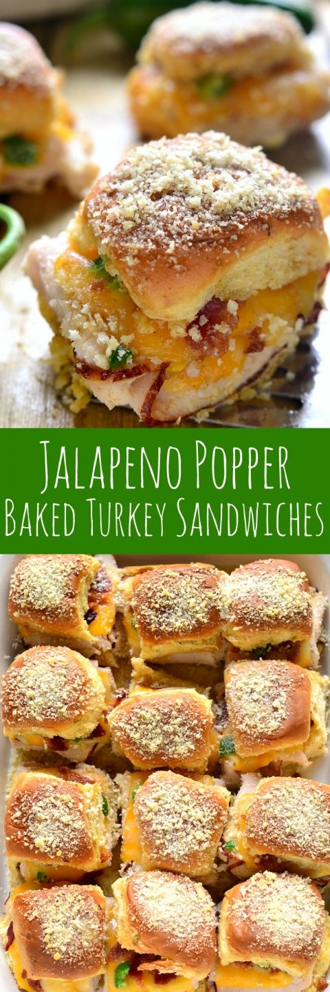 Jalapeno Popper Baked Turkey Sandwiches