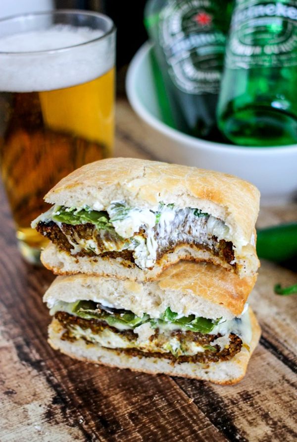 Jalapeno Popper Stuffed Black Bean Burgers