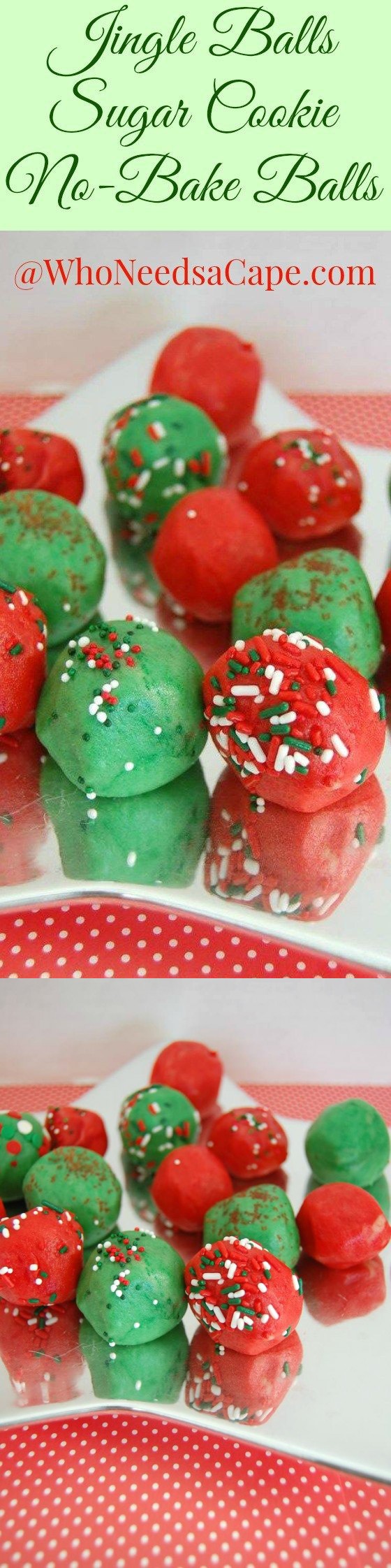 Jingle Balls ~ No Bake Sugar Cookie Balls