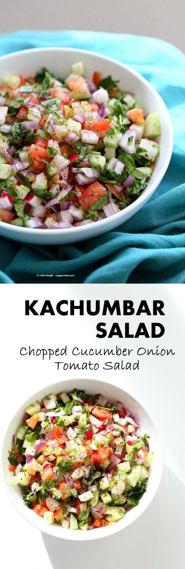 Kachumber Salad - Cucumber Tomato Onion Salad