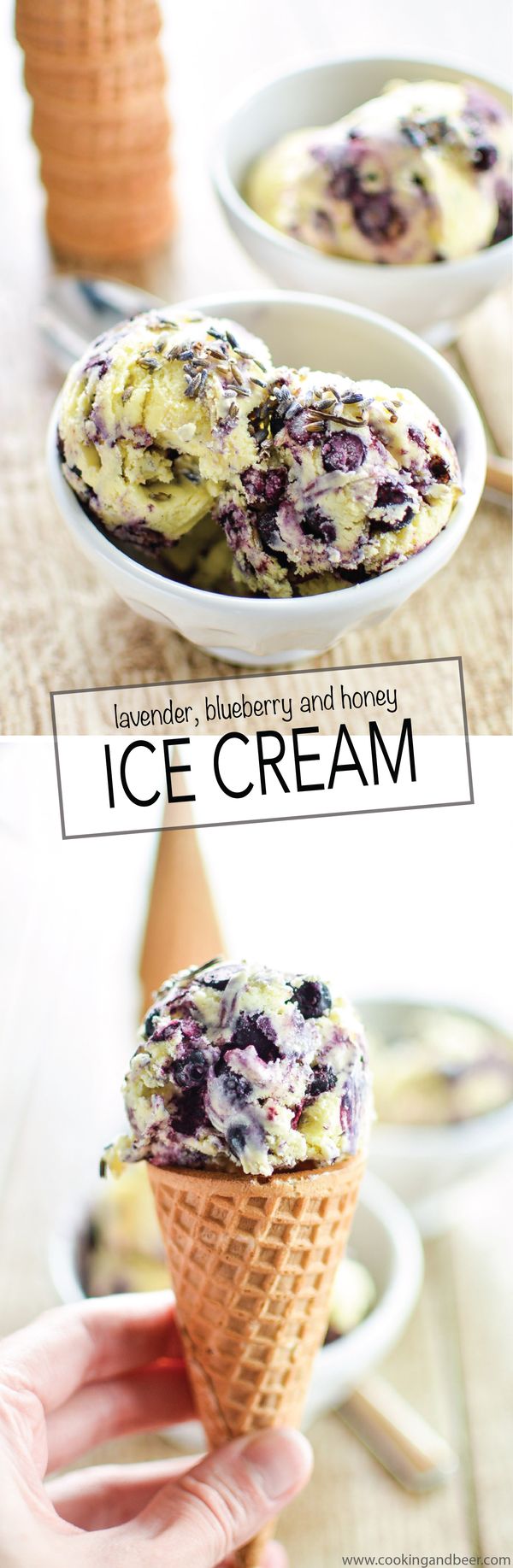 Lavender Blueberry Honey Ice Cream