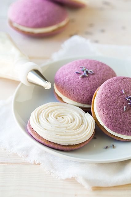 Lavender Whoopie Pies with Vanilla Bean Frosting