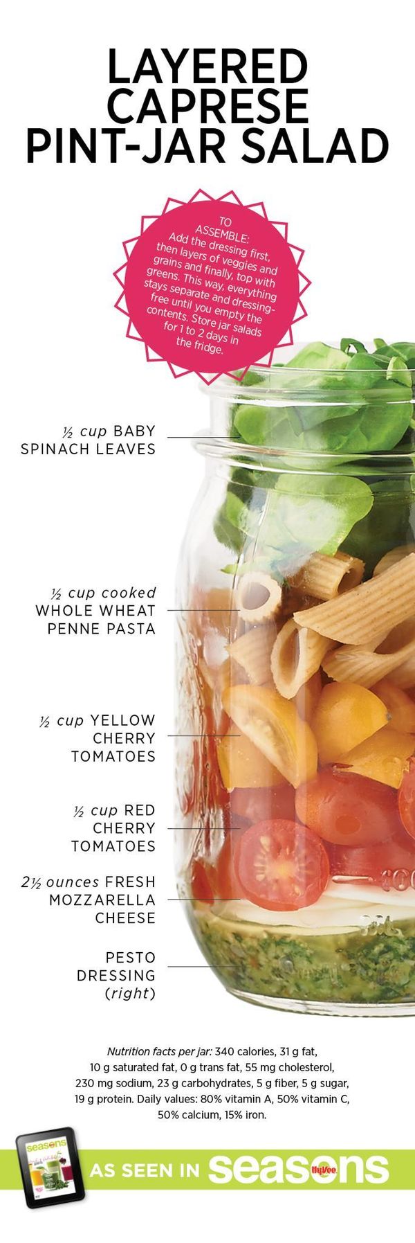 Layered Caprese Pint-Jar Salad (Get Cooking