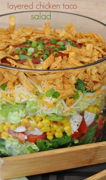 Layered Chicken Taco Salad