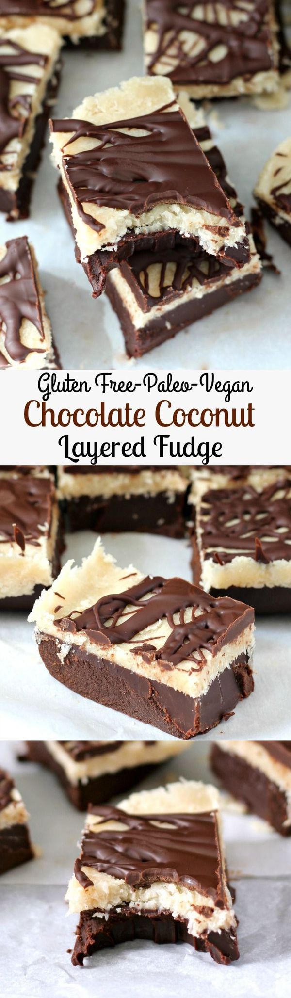 Layered Chocolate Coconut Fudge (Paleo & Vegan