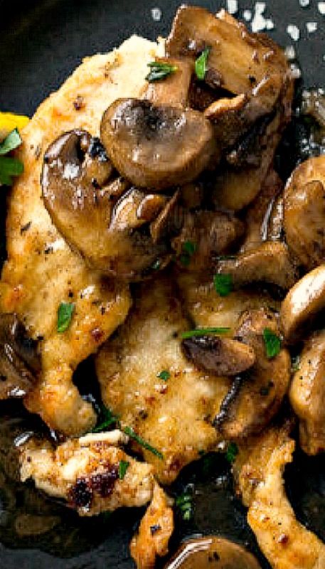 Lemon and Garlic Chicken With Mushrooms