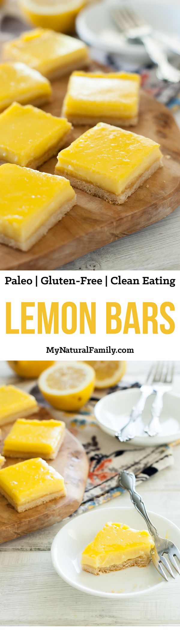 Lemon Bars Recipe (Paleo, Clean Eating, Gluten Free