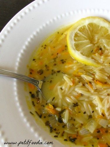 Lemon Garlic Orzo Soup