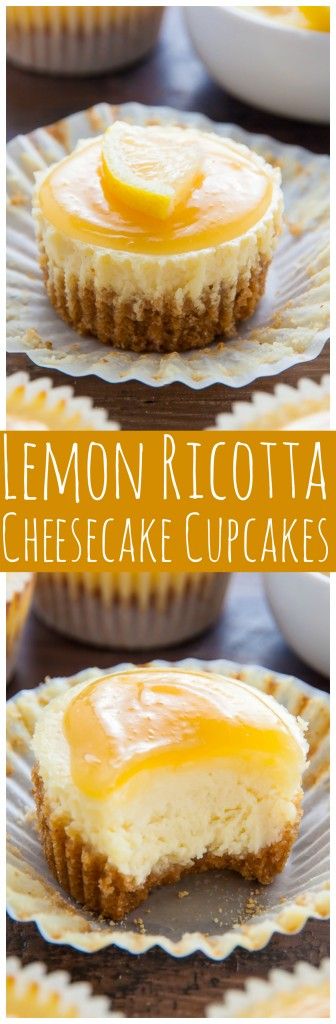 Lemon Ricotta Cheesecake Cupcakes