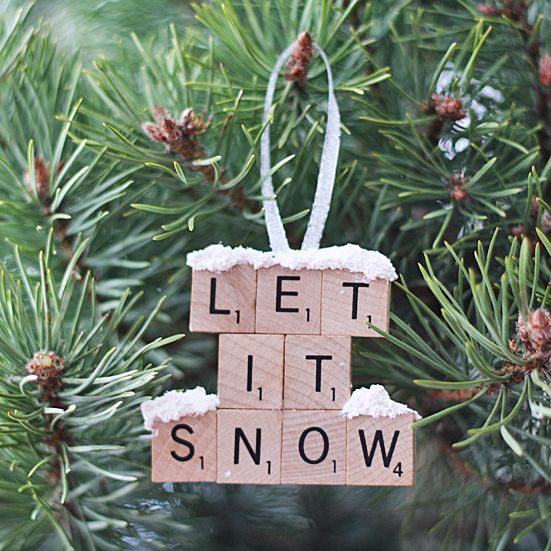 Let it Snow – Scrabble Tile Ornament
