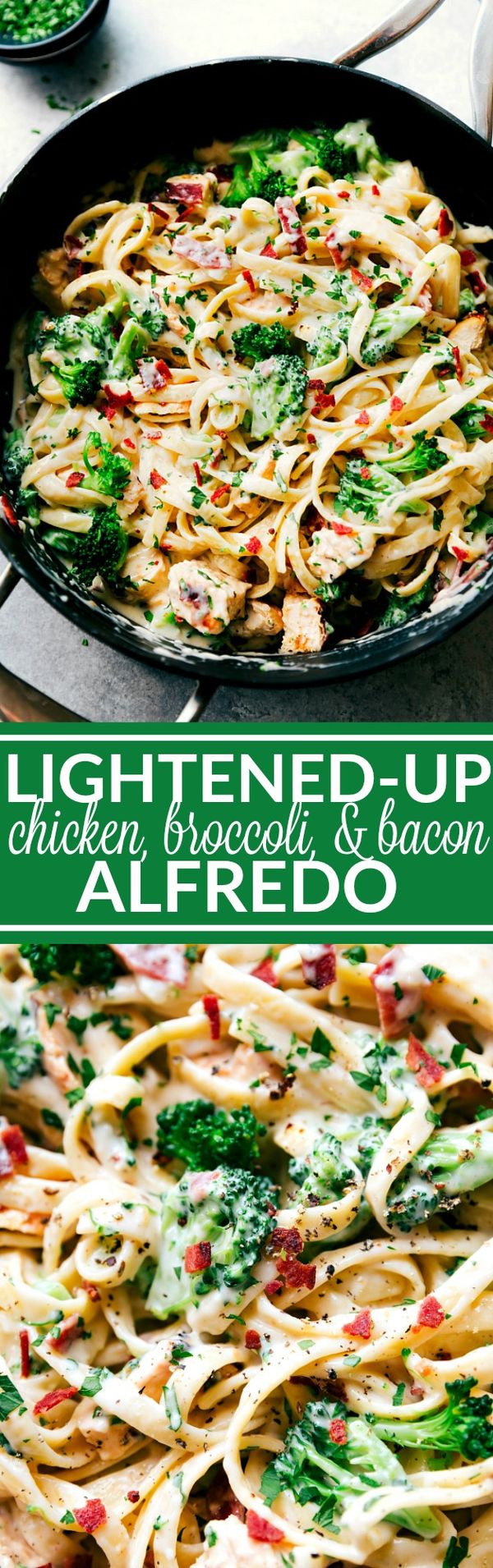 Lightened-Up Chicken Bacon Broccoli Alfredo