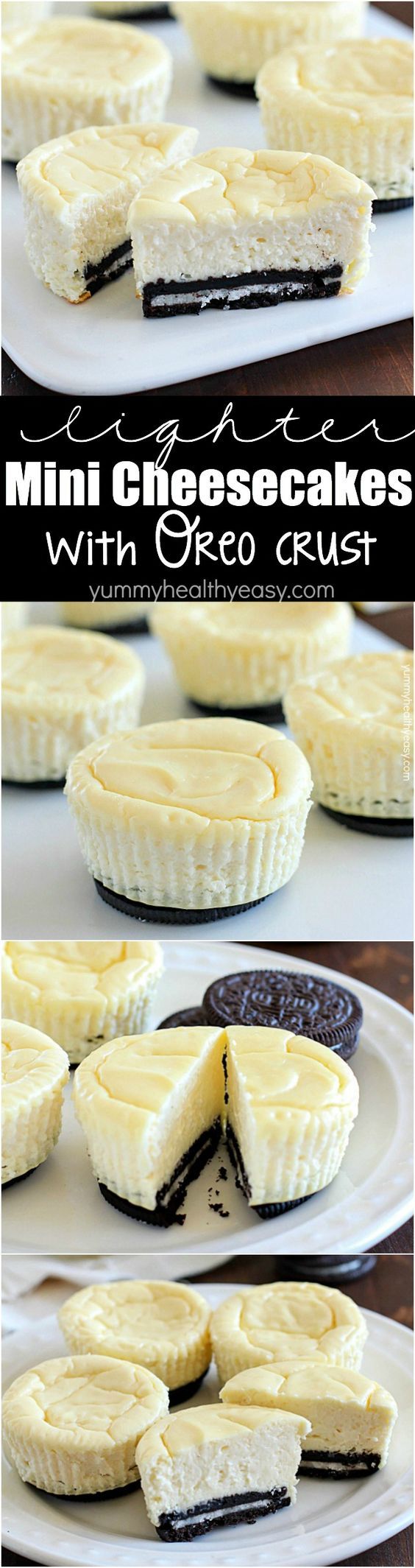 Lighter Mini Cheesecakes with Oreo Crust