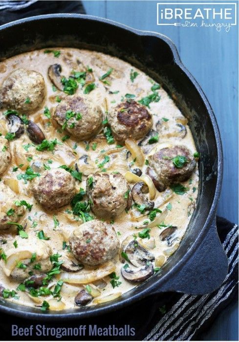 Low Carb Beef Stroganoff Meatballs