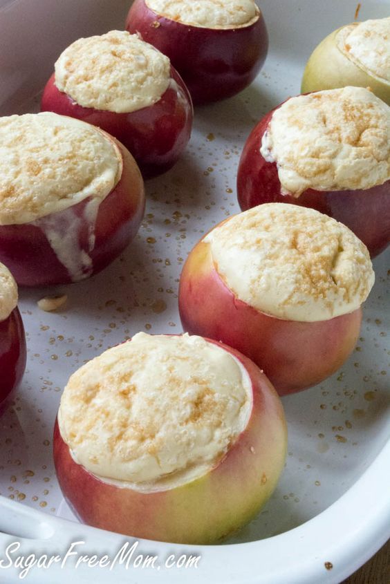 Low Carb Caramel Cheesecake Stuffed Apples