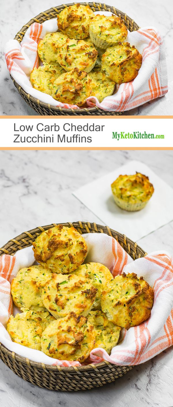 Low Carb Cheddar Cheese & Zucchini Muffins