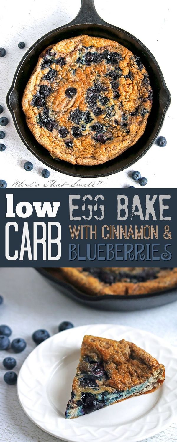 Low Carb Egg Bake with Blueberries and Cinnamon