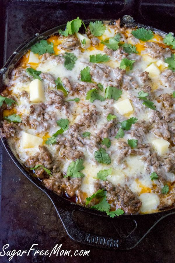 Low Carb Mexican Tamale Skillet Pie (Gluten Free, Grain Free