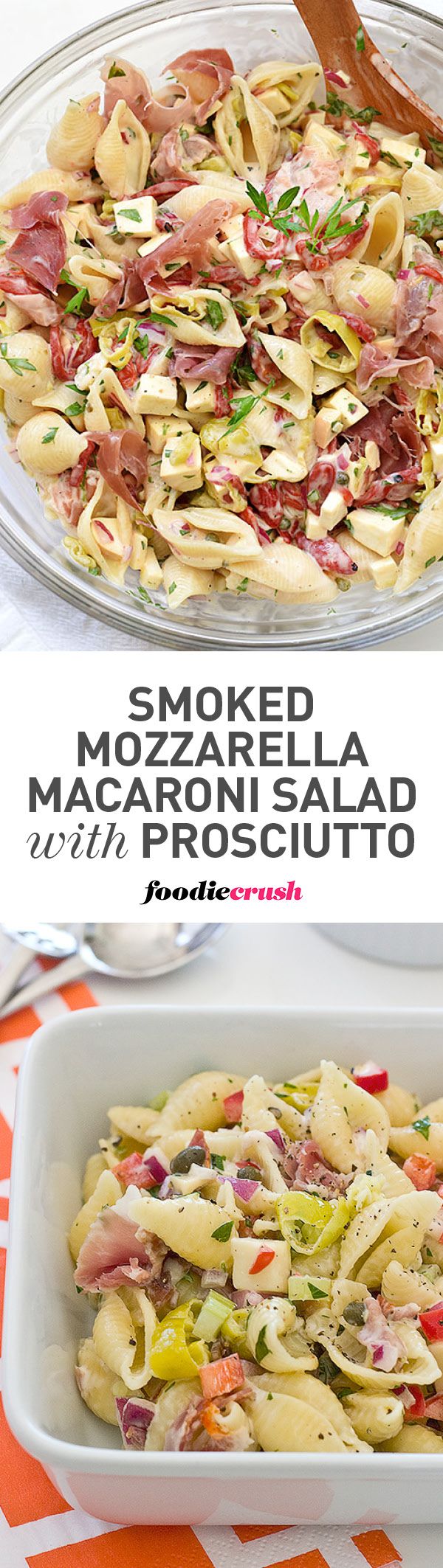 Macaroni Salad with Smoked Mozzarella and Proscuitto