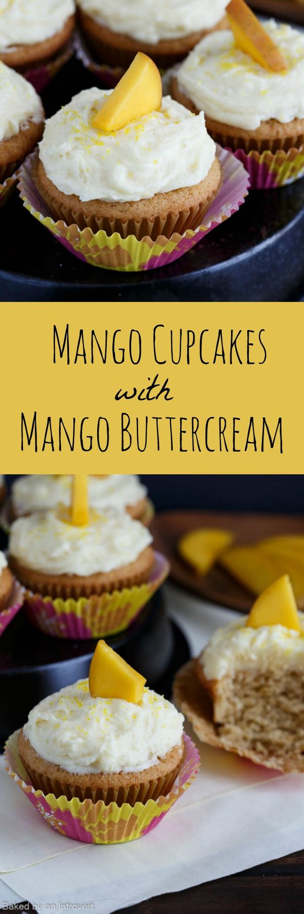 Mango Cupcakes with Mango Buttercream