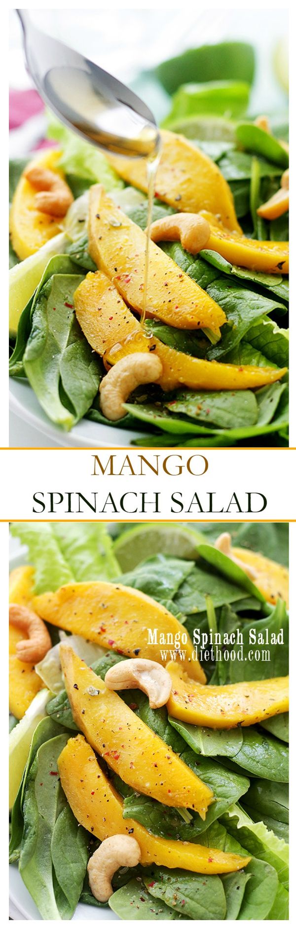 Mango Spinach Salad with Honey Lime Dressing