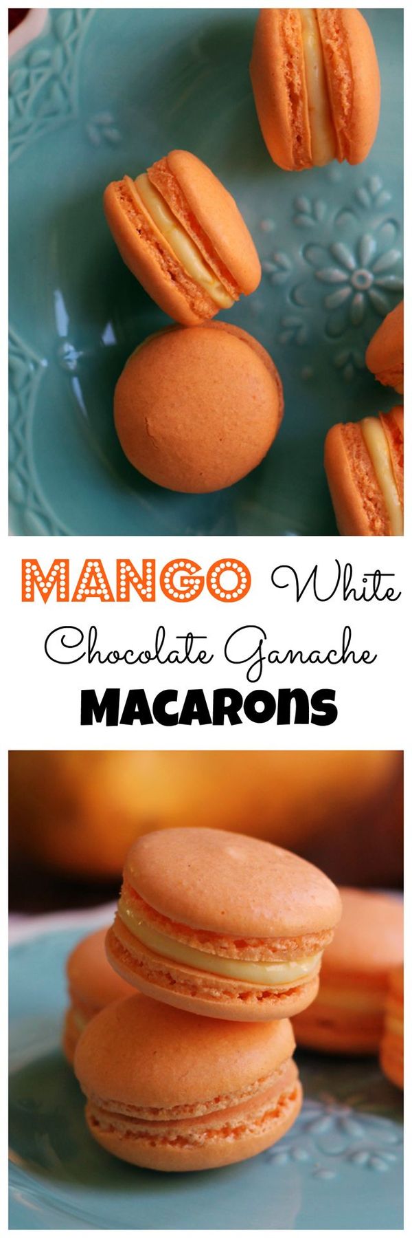 Mango White Chocolate Ganache Macarons