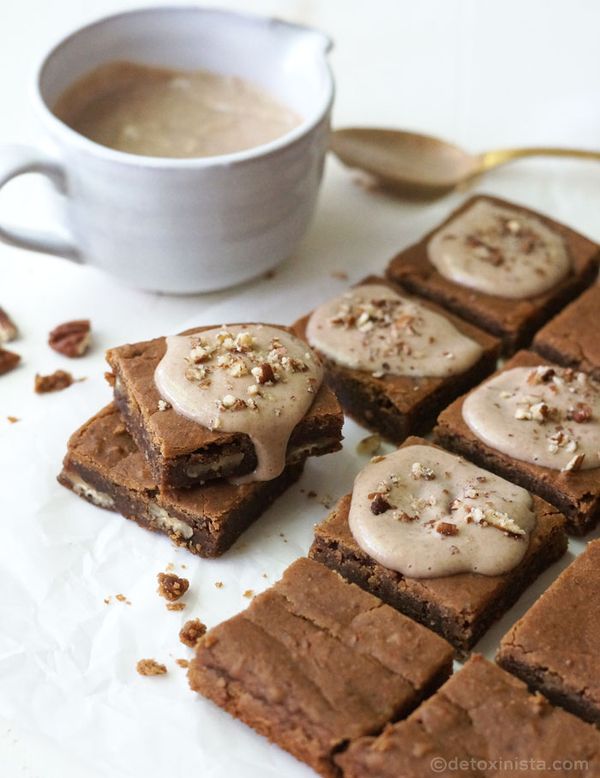 Maple Pecan White Bean Blondies (Vegan