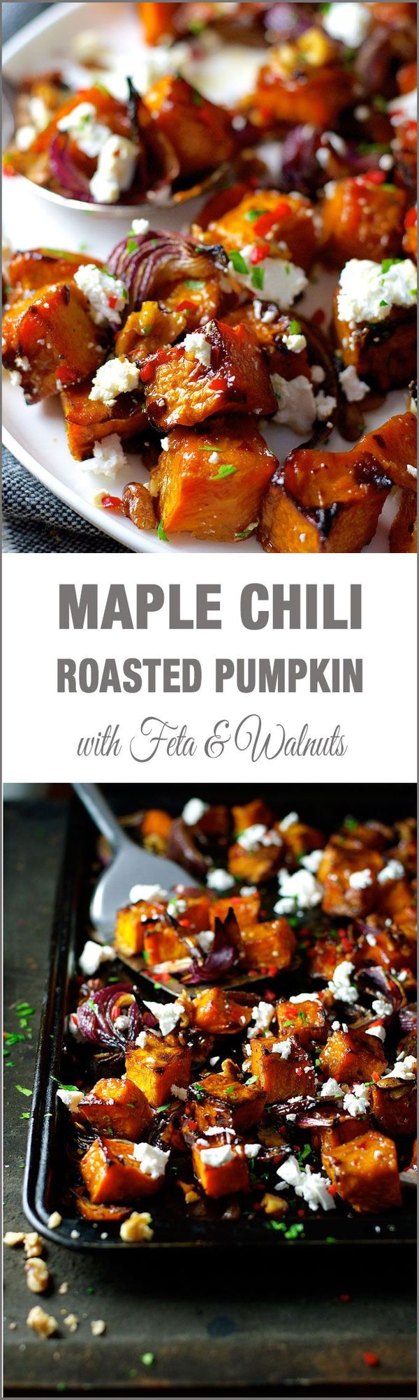 Maple Roasted Pumpkin with Chili and Feta