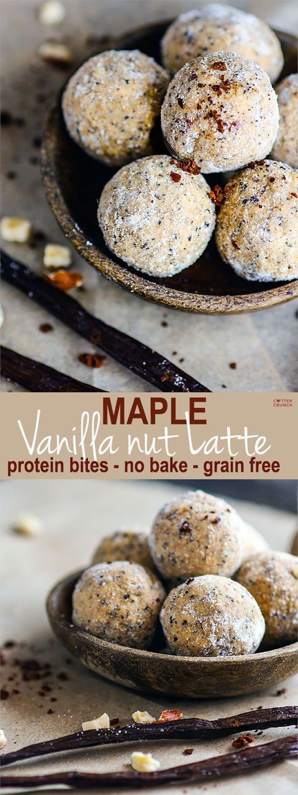 Maple Vanilla Nut Latte Protein Bites (No Bake, Grain Free