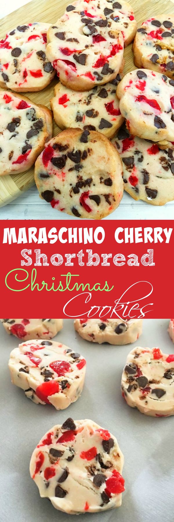 Maraschino Cherry Shortbread Christmas Cookies