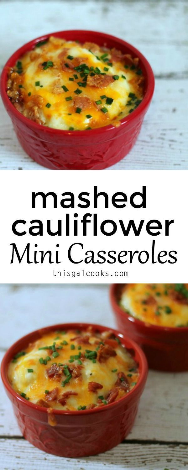 Mashed Cauliflower Mini Casseroles