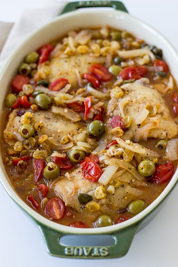 Mediterranean Chicken with Tomatoes, Olives and Capers