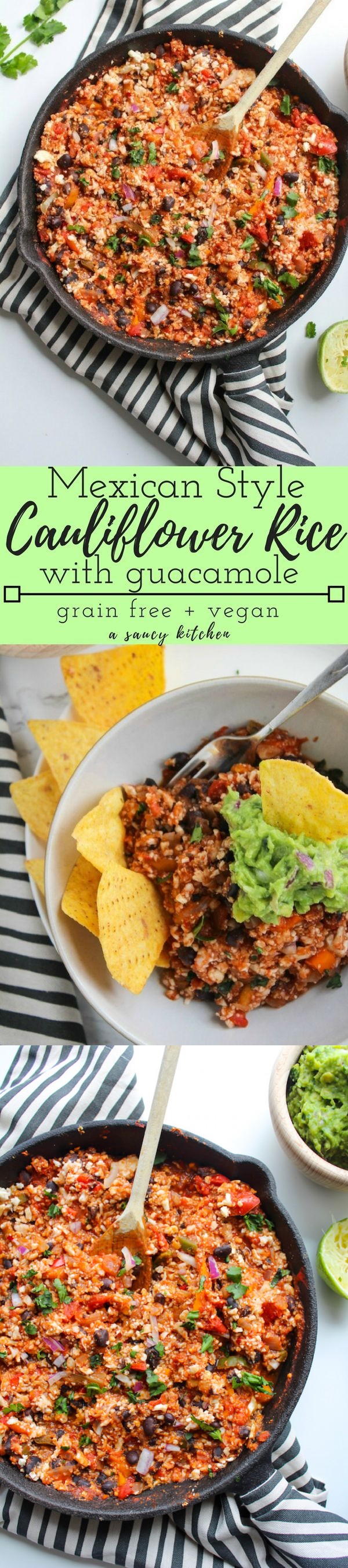 Mexican Style Cauliflower Rice with Guacamole