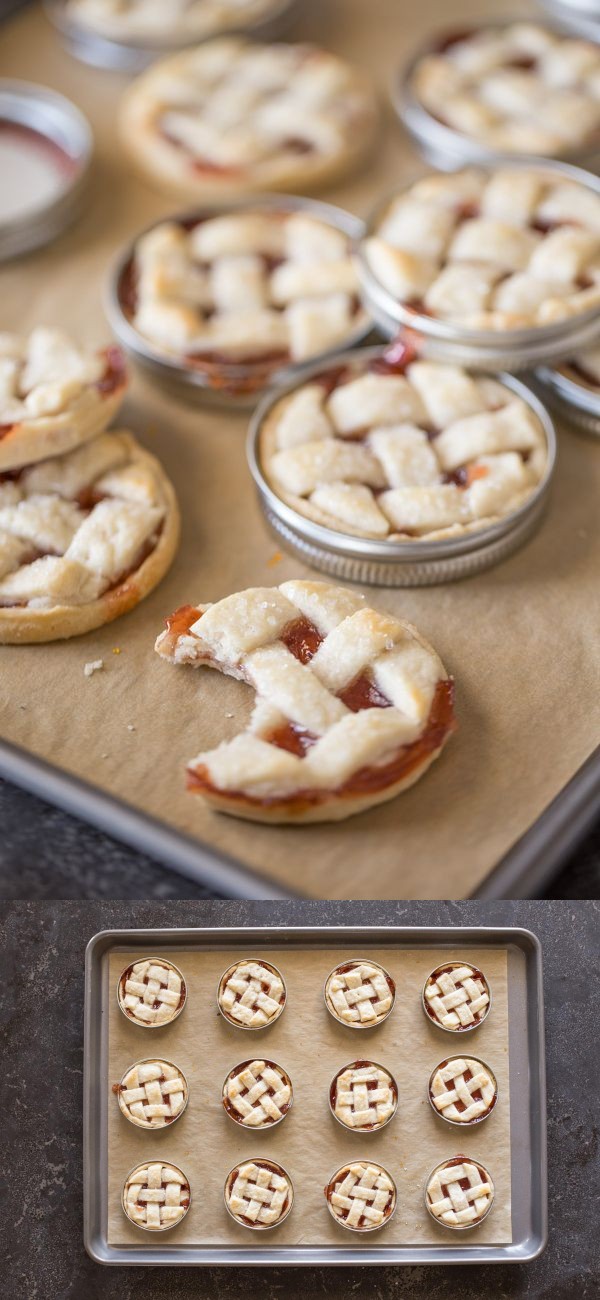 Mini Mason Jar Lid Strawberry Pies