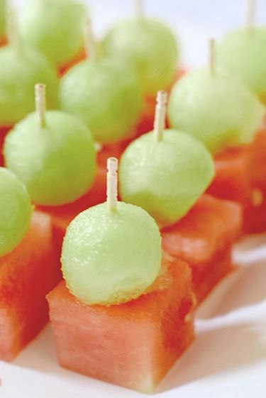 Mini Melon Bites! (Honey Dew and Watermelon