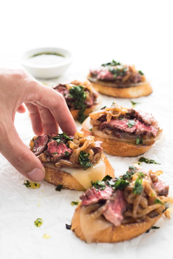 Mini Open-Faced Steak Sandwiches