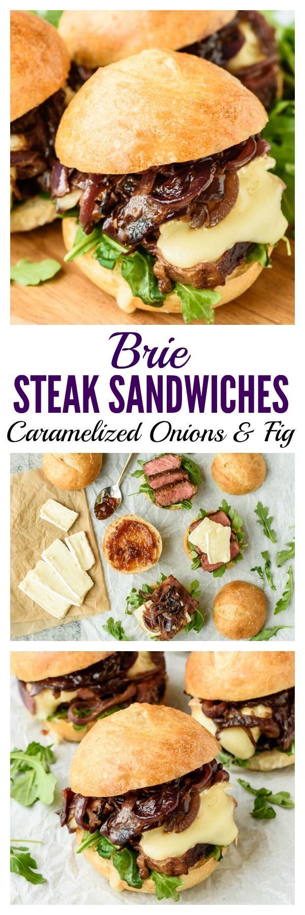 Mini Steak Sandwich with Brie, Caramelized Onions, and Fig Jam