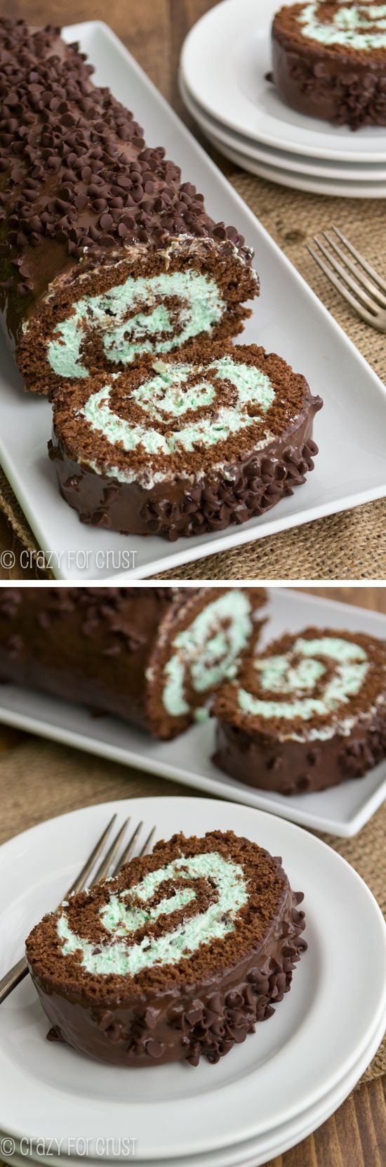 Mint Chip Cake Roll