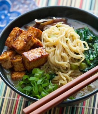 Miso & Shiitake Ramen with Hoisin-Glazed Tofu