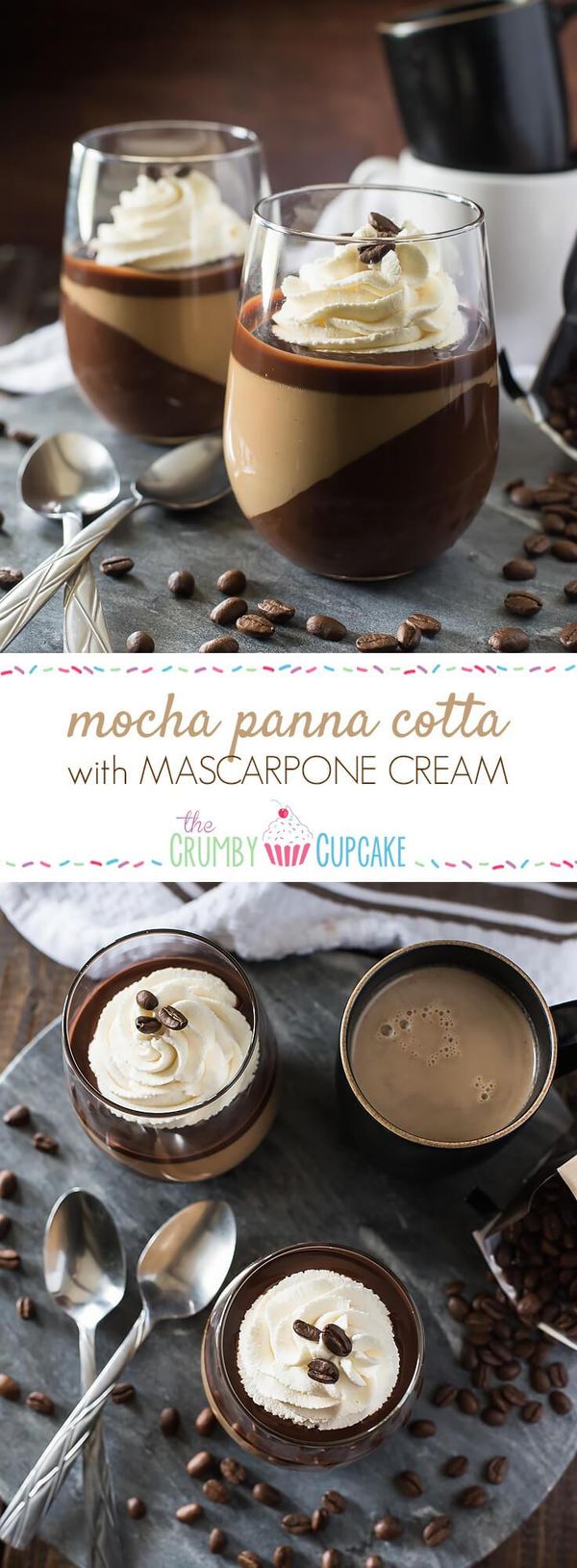 Mocha Panna Cotta with Mascarpone Cream