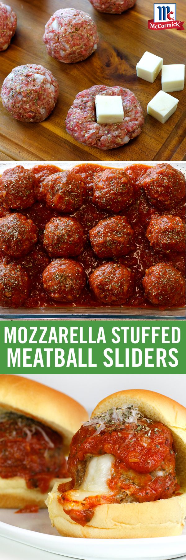 Mozzarella Stuffed Meatball Sliders