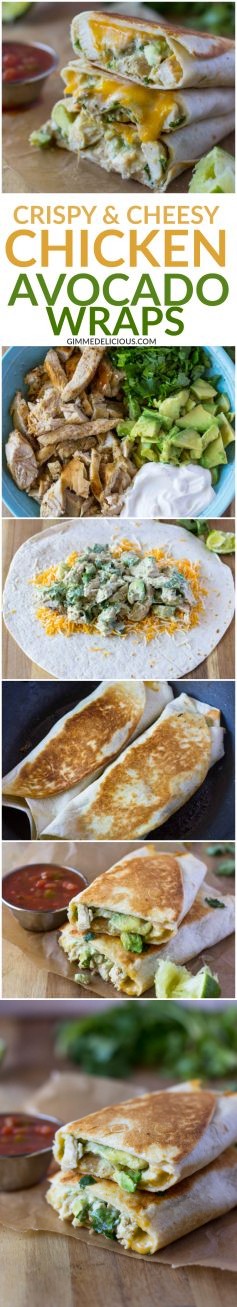 My Famous 10 Minute Healthy Crispy Chicken and avocado Wraps