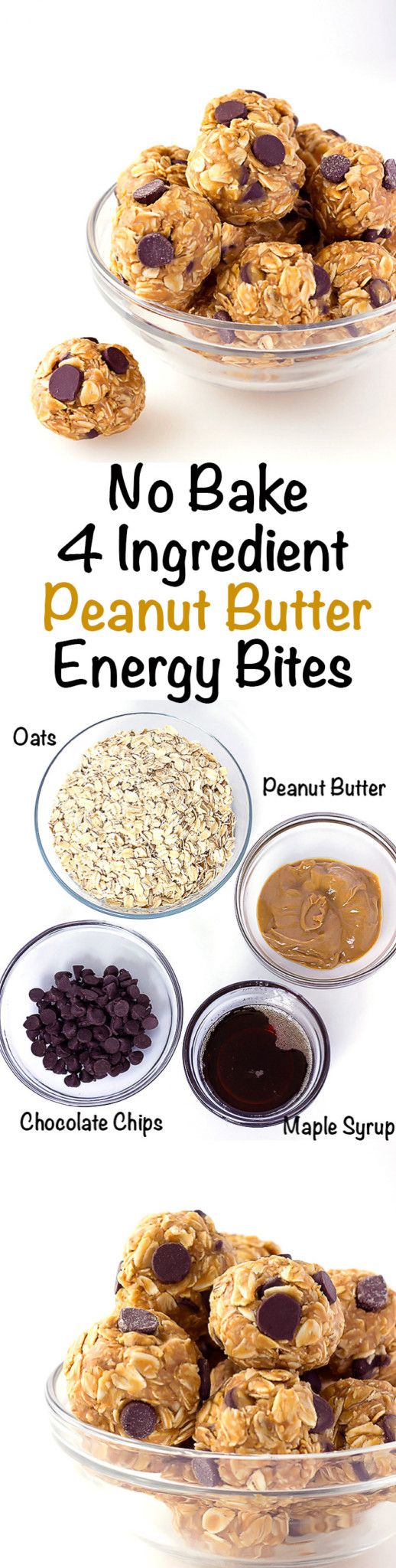 No-Bake 4-Ingredient Peanut Butter Energy Bites